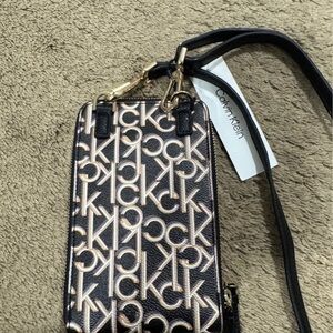 Calvin Klein Black and Gold Logo Crossbody